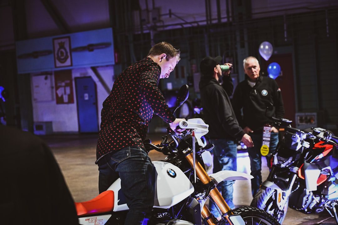 Electric motorcycles displayed in a showroom